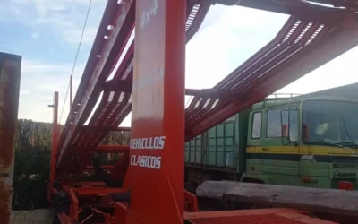 Semirremolque porta coches para 9 coches 2 ejes con rueda gemela